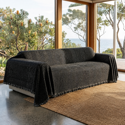 Herringbone Weave Sofa Protector Throw