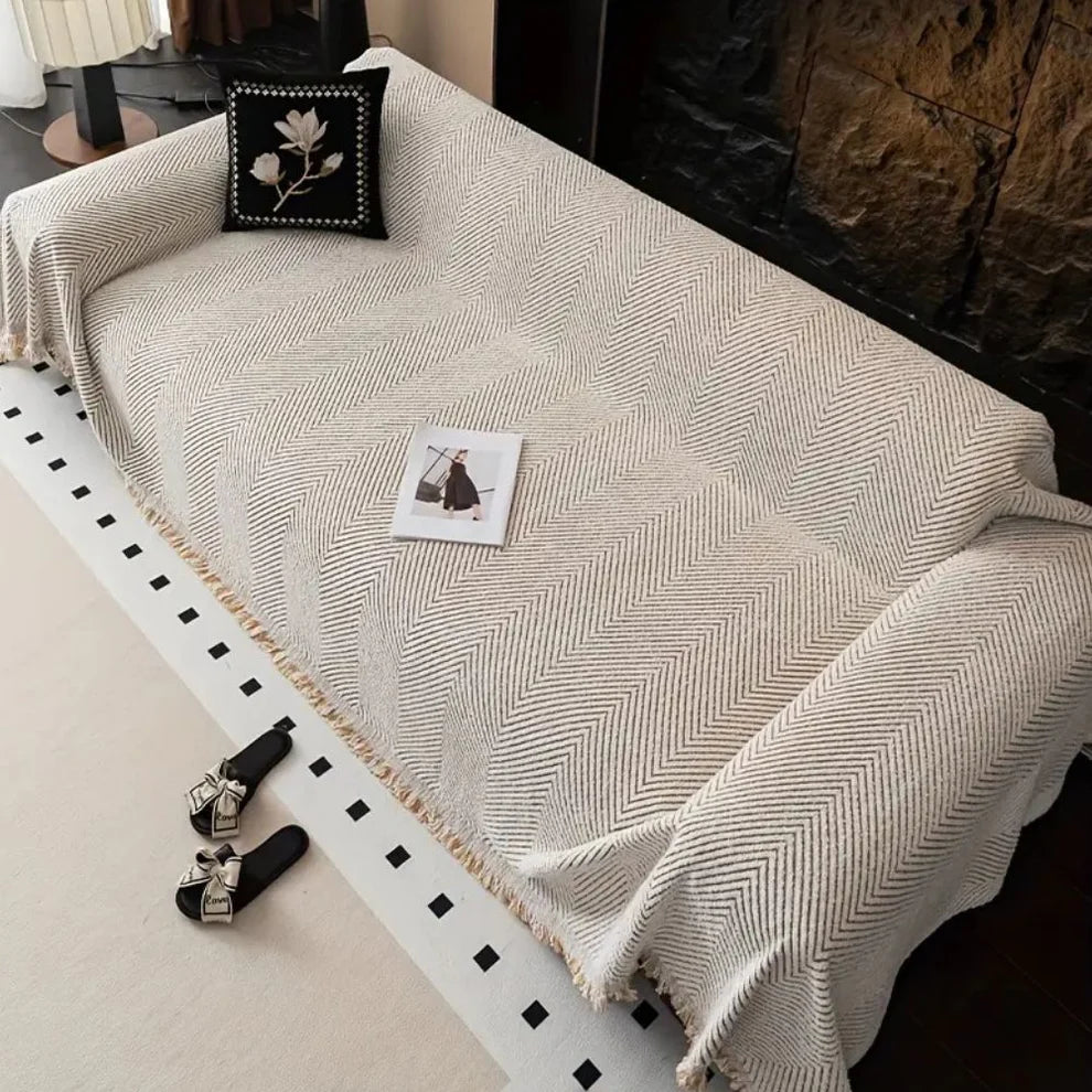 Herringbone Weave Sofa Protector Throw