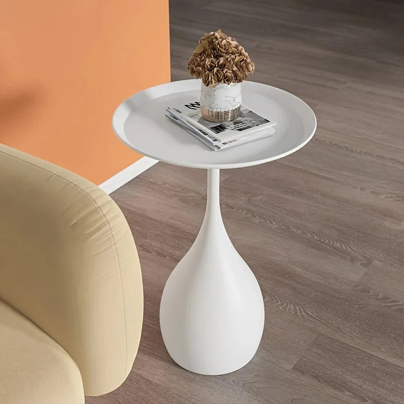 Matte Teardrop Tray-Top Side Table