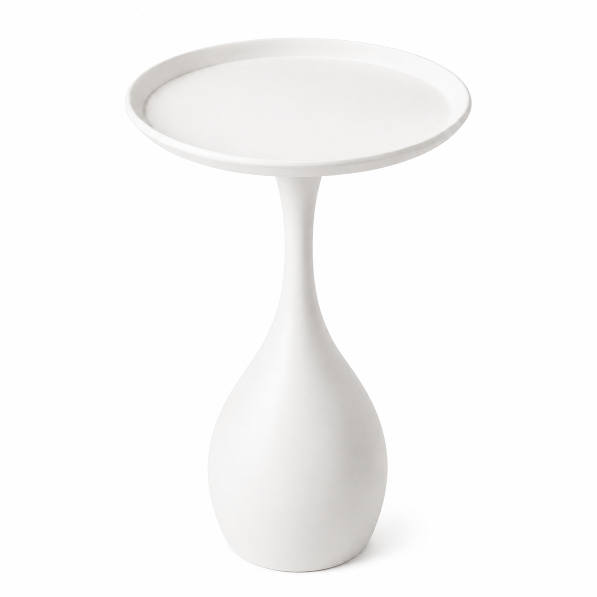 Matte Teardrop Tray-Top Side Table