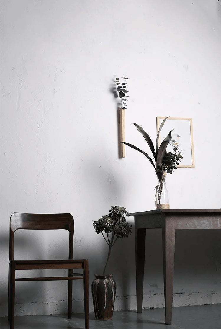 Minimalist Slimline Wooden Wall Mounted Vase