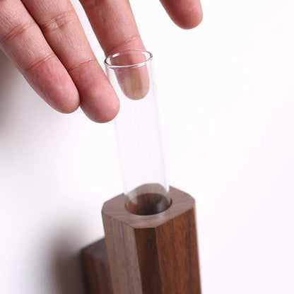 Minimalist Slimline Wooden Wall Mounted Vase