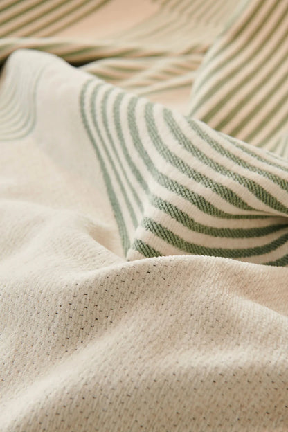 Pistachio Green Geometric Chenille Throw