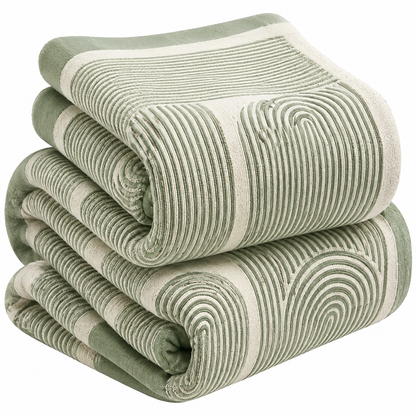Pistachio Green Geometric Chenille Throw