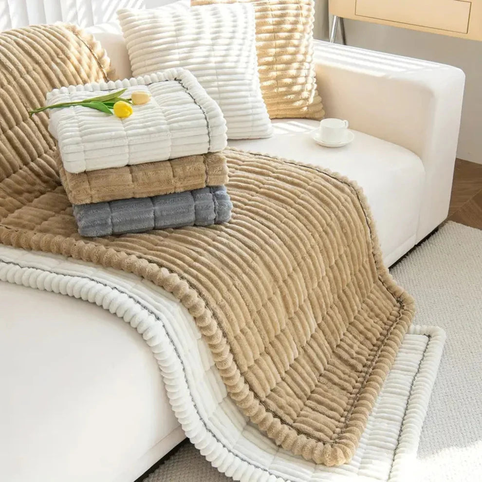 Quilted Plush Sofa Seat Protector Pad