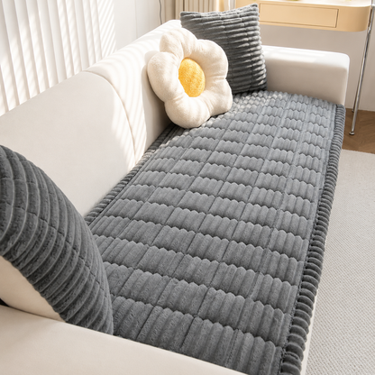 Quilted Plush Sofa Seat Protector Pad