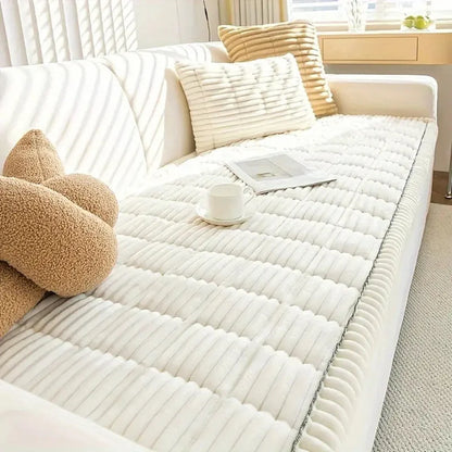 Quilted Plush Sofa Seat Protector Pad