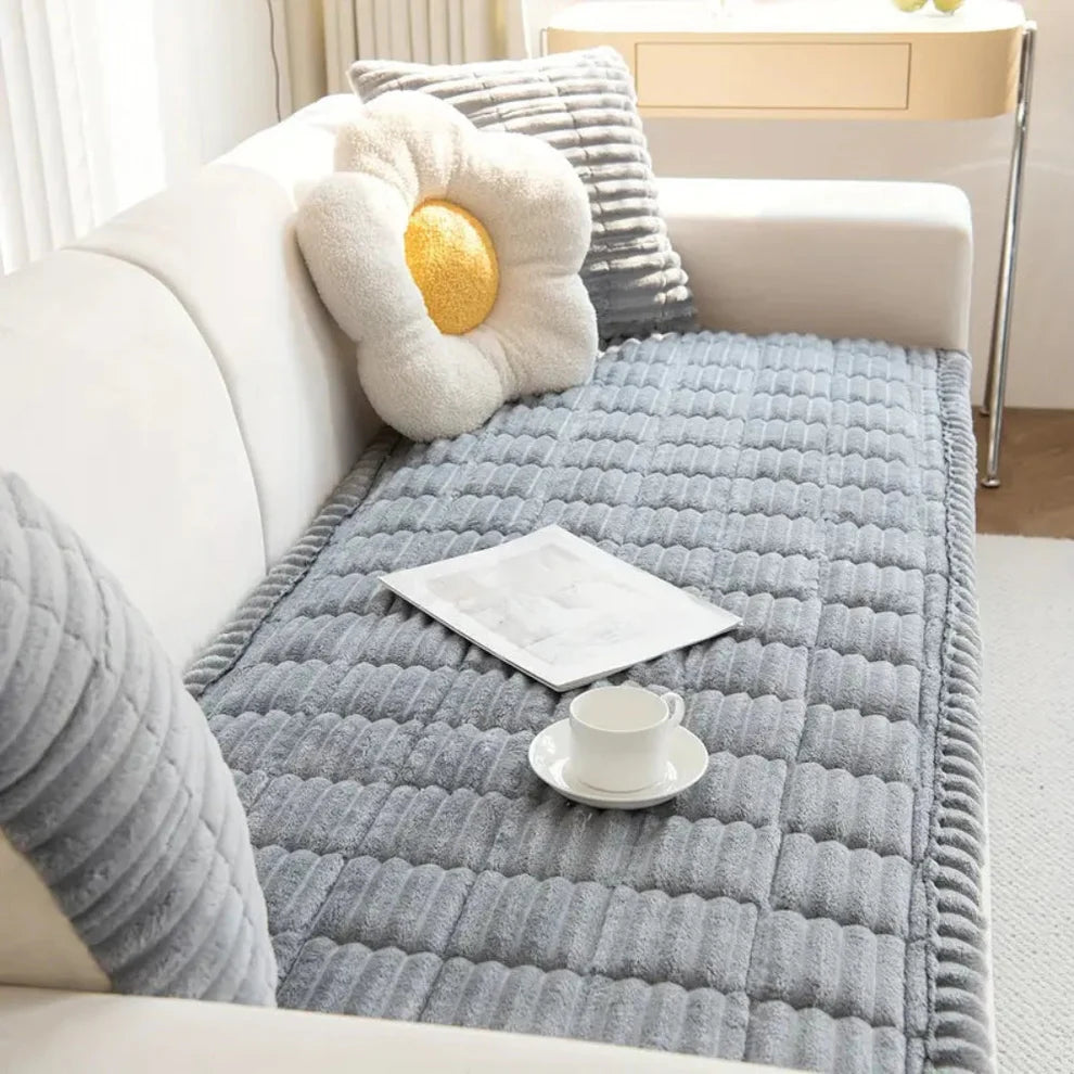 Quilted Plush Sofa Seat Protector Pad