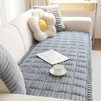 Quilted Plush Sofa Seat Protector Pad