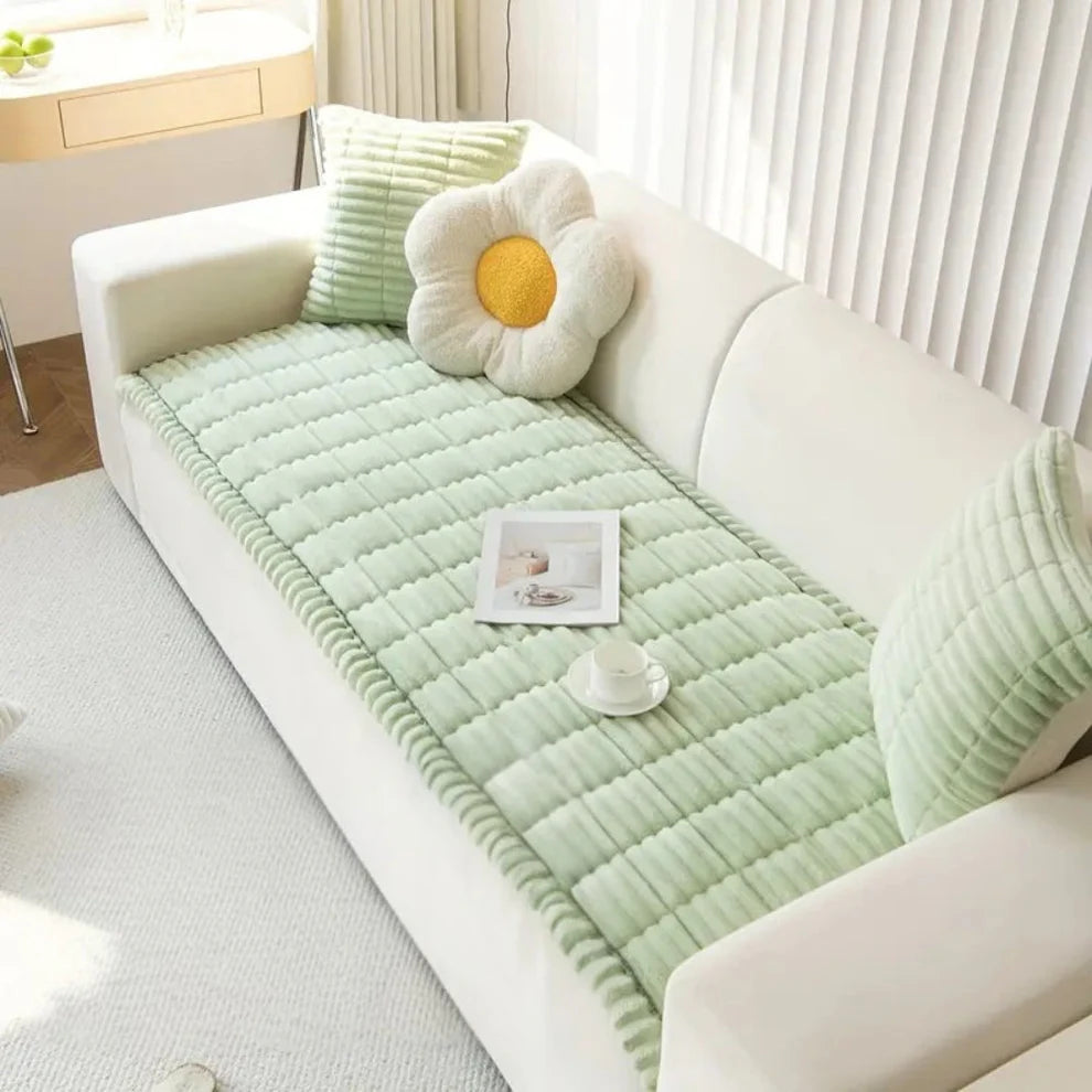 Quilted Plush Sofa Seat Protector Pad