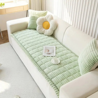Quilted Plush Sofa Seat Protector Pad
