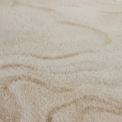 Round Beige Marbled Area Rug