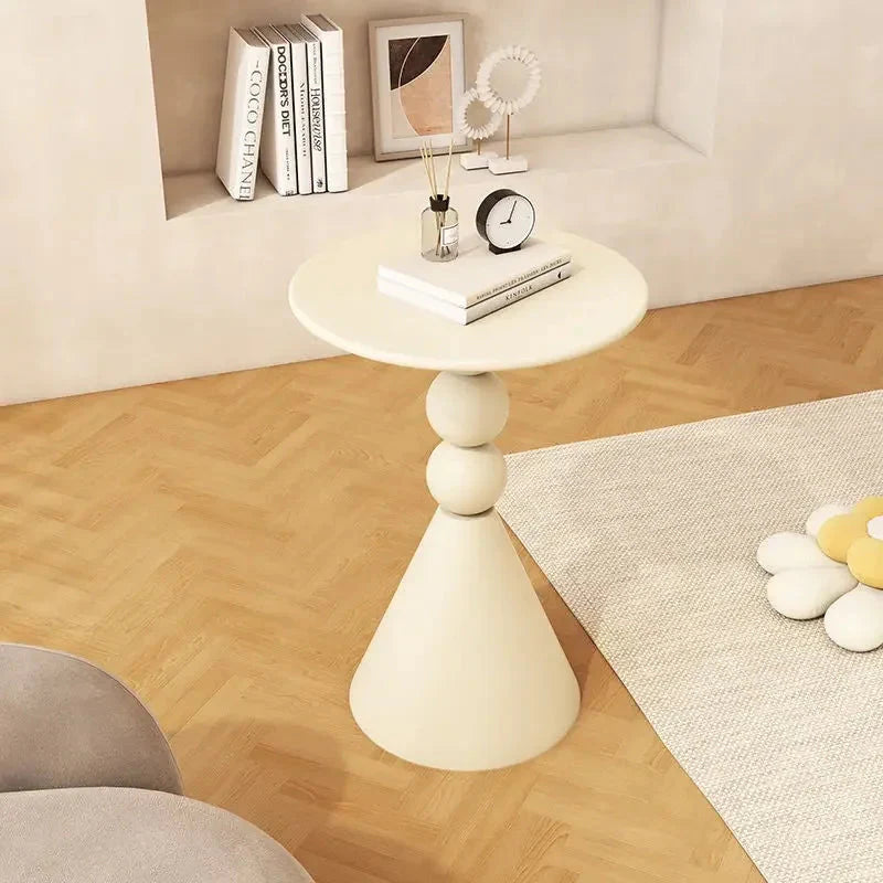 Round Geometric Sculptural Side Table