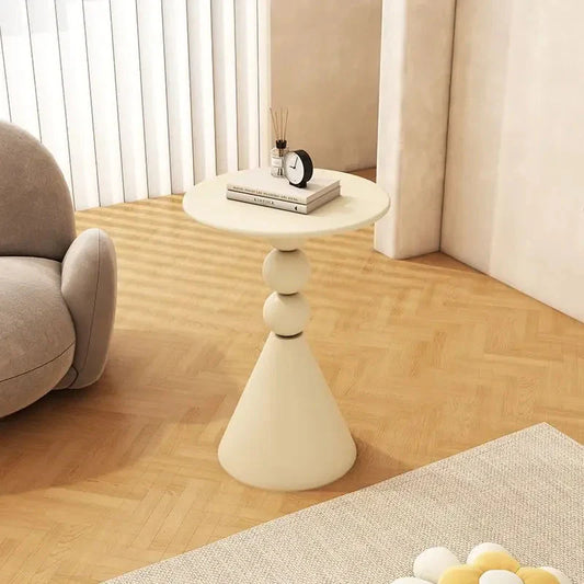 Round Geometric Sculptural Side Table