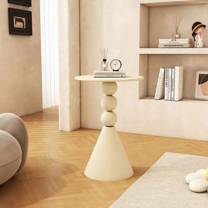 Round Geometric Sculptural Side Table