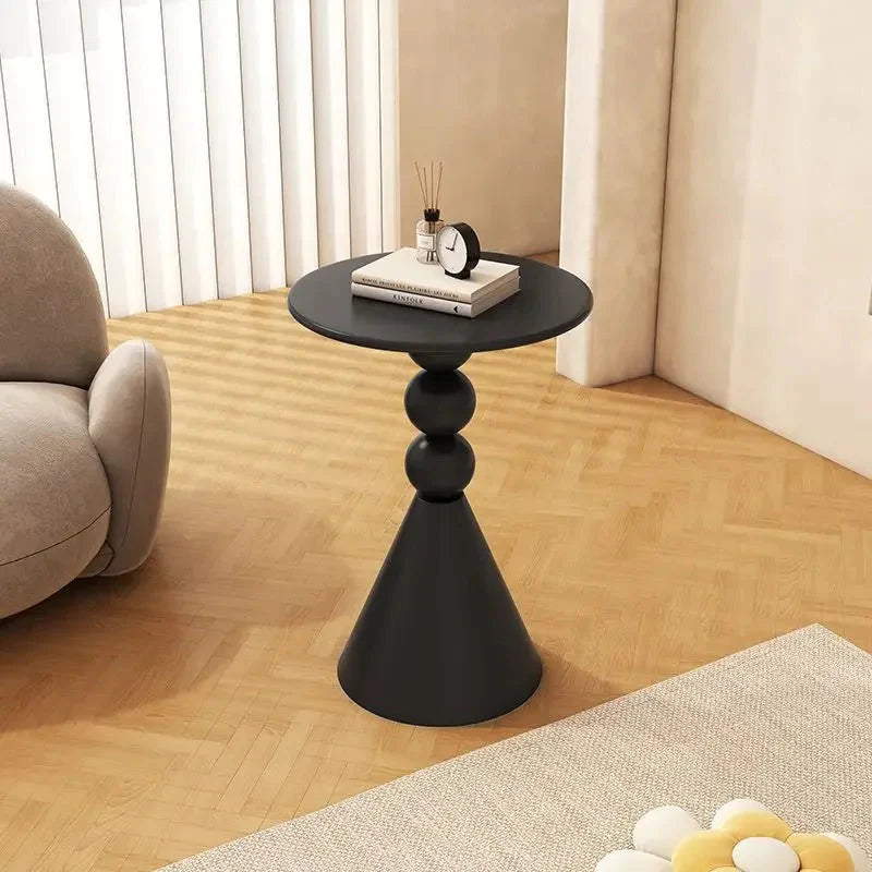 Round Geometric Sculptural Side Table