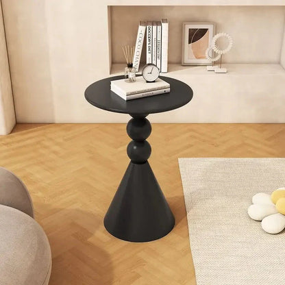Round Geometric Sculptural Side Table