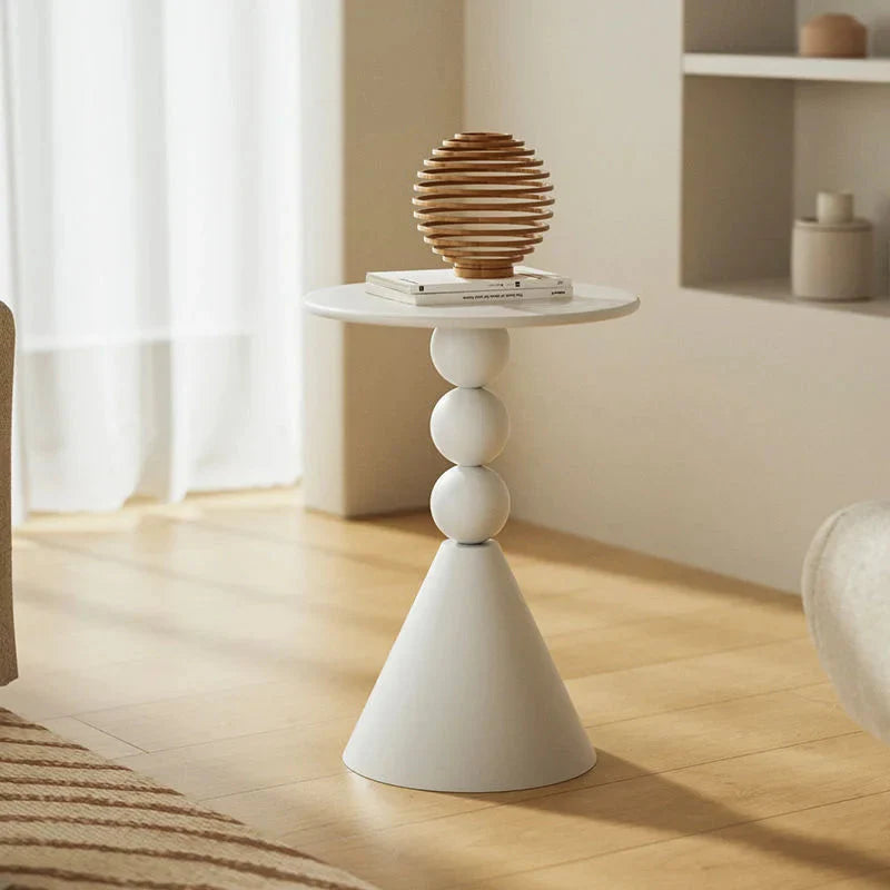 Round Geometric Sculptural Side Table