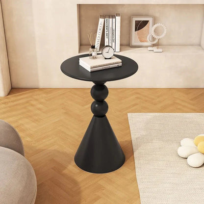 Round Geometric Sculptural Side Table