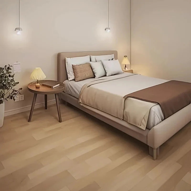 Round Wooden Tray-Top Side Table