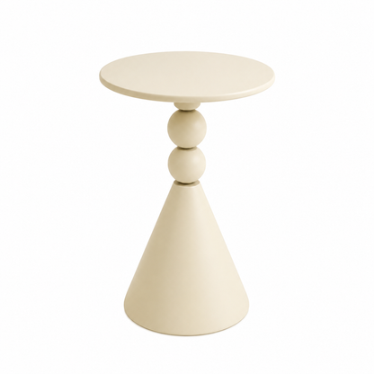 Round Geometric Sculptural Side Table