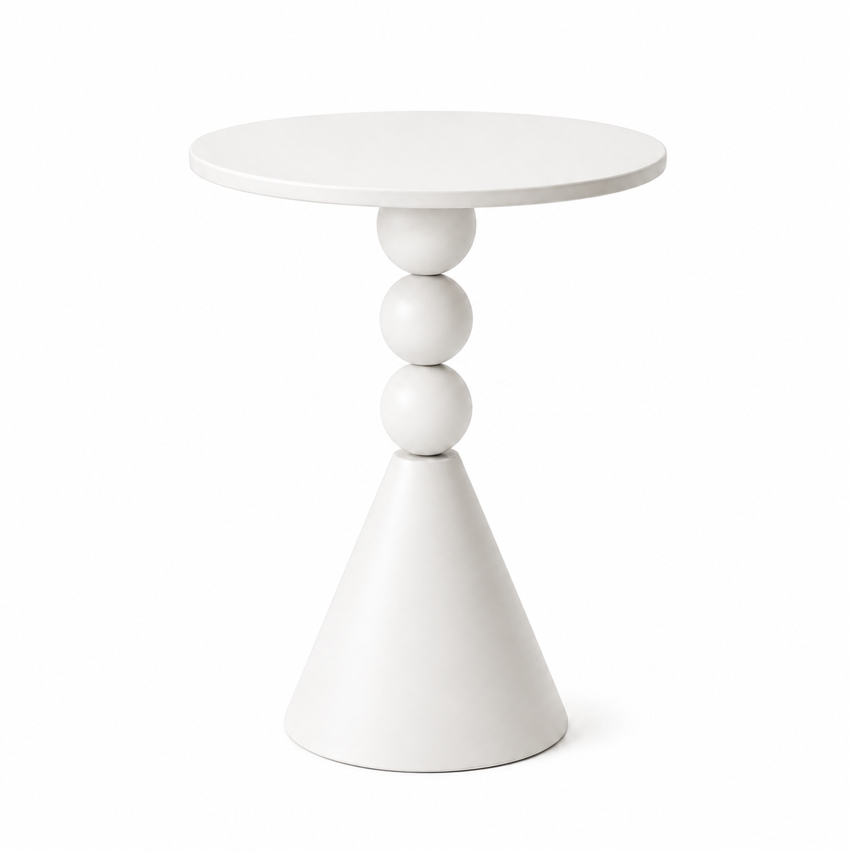 Round Geometric Sculptural Side Table