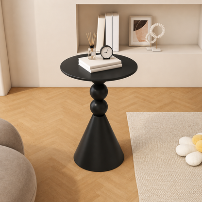 Round Geometric Sculptural Side Table