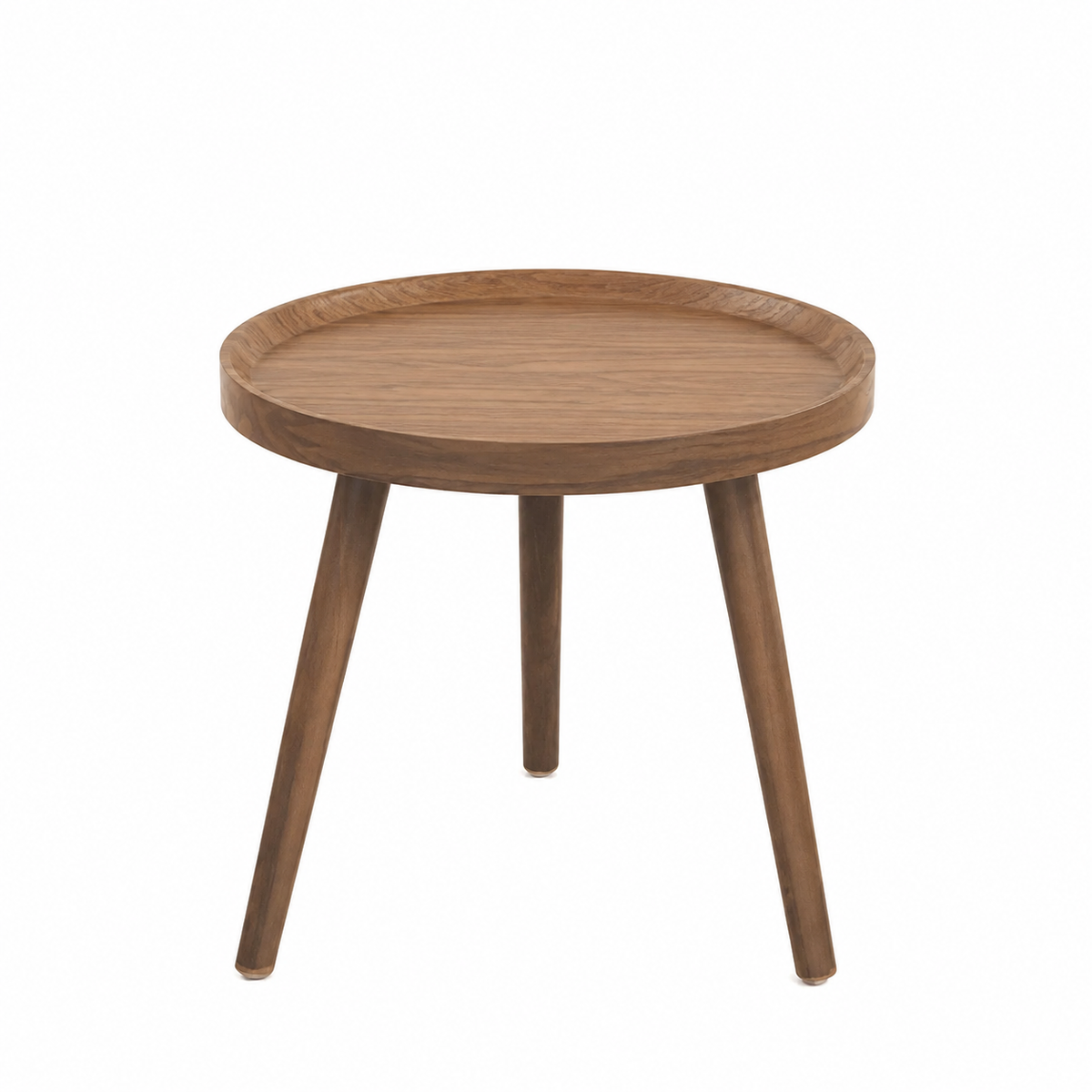 Round Wooden Tray-Top Side Table