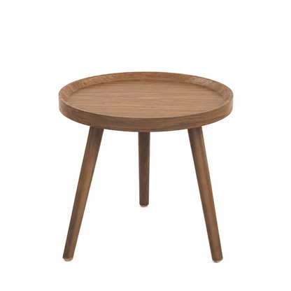 Round Wooden Tray-Top Side Table