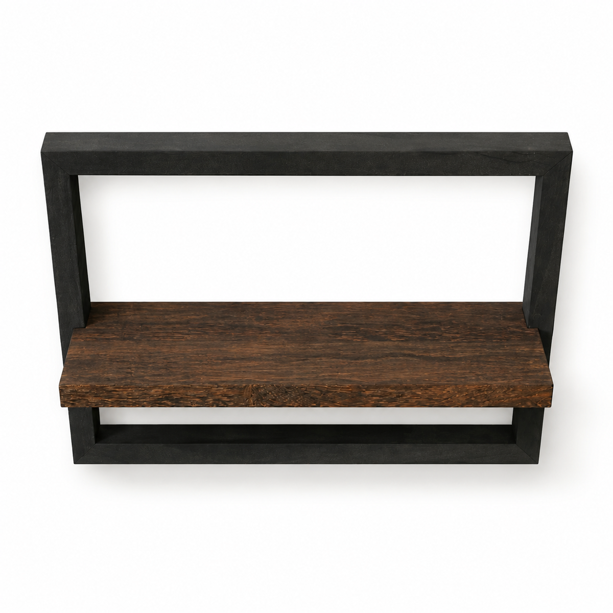 Rustic Wood and Metal Floating Shelf