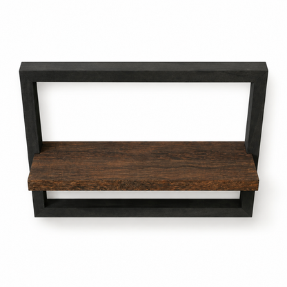 Rustic Wood and Metal Floating Shelf