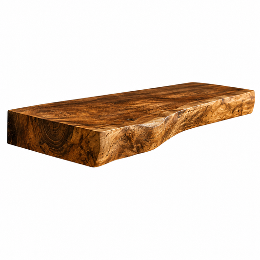 Solid Walnut Live Edge Floating Shelf