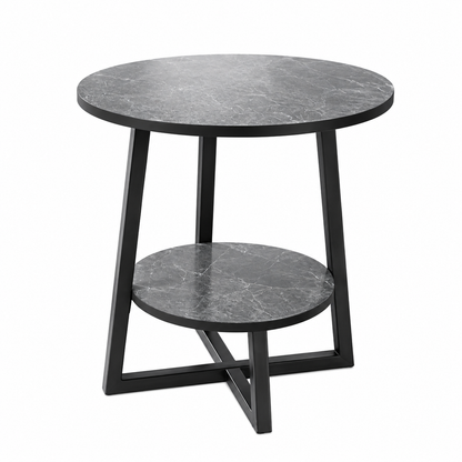 Two-Tier Faux Marble Side Table