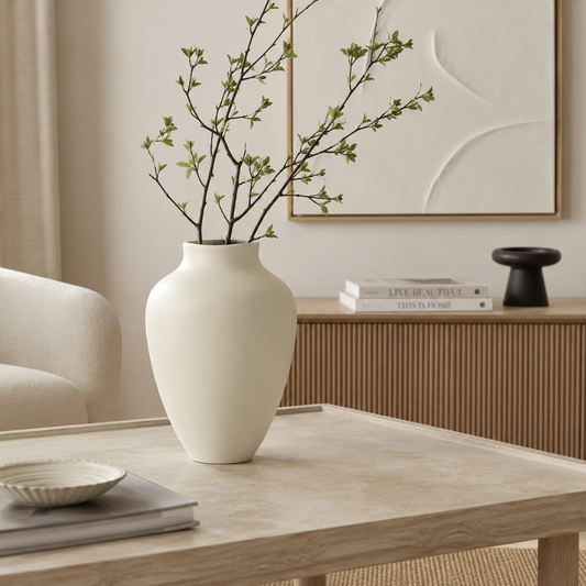 Modern Matte Ceramic Table Vase – Nordic Decorative Flower Urn for Living Room & Home Decor
