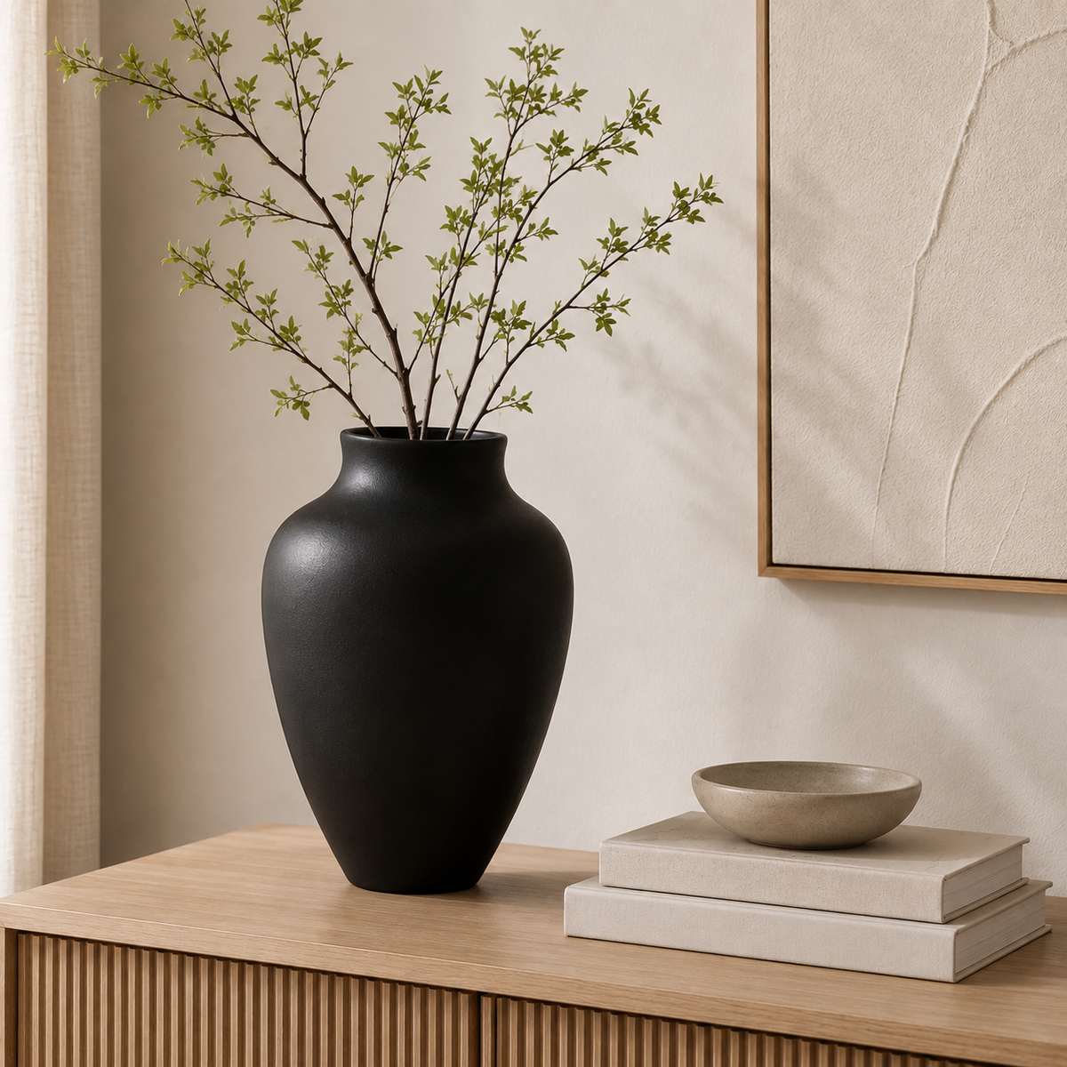 Modern Matte Ceramic Table Vase – Nordic Decorative Flower Urn for Living Room & Home Decor