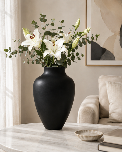 Modern Matte Ceramic Table Vase – Nordic Decorative Flower Urn for Living Room & Home Decor